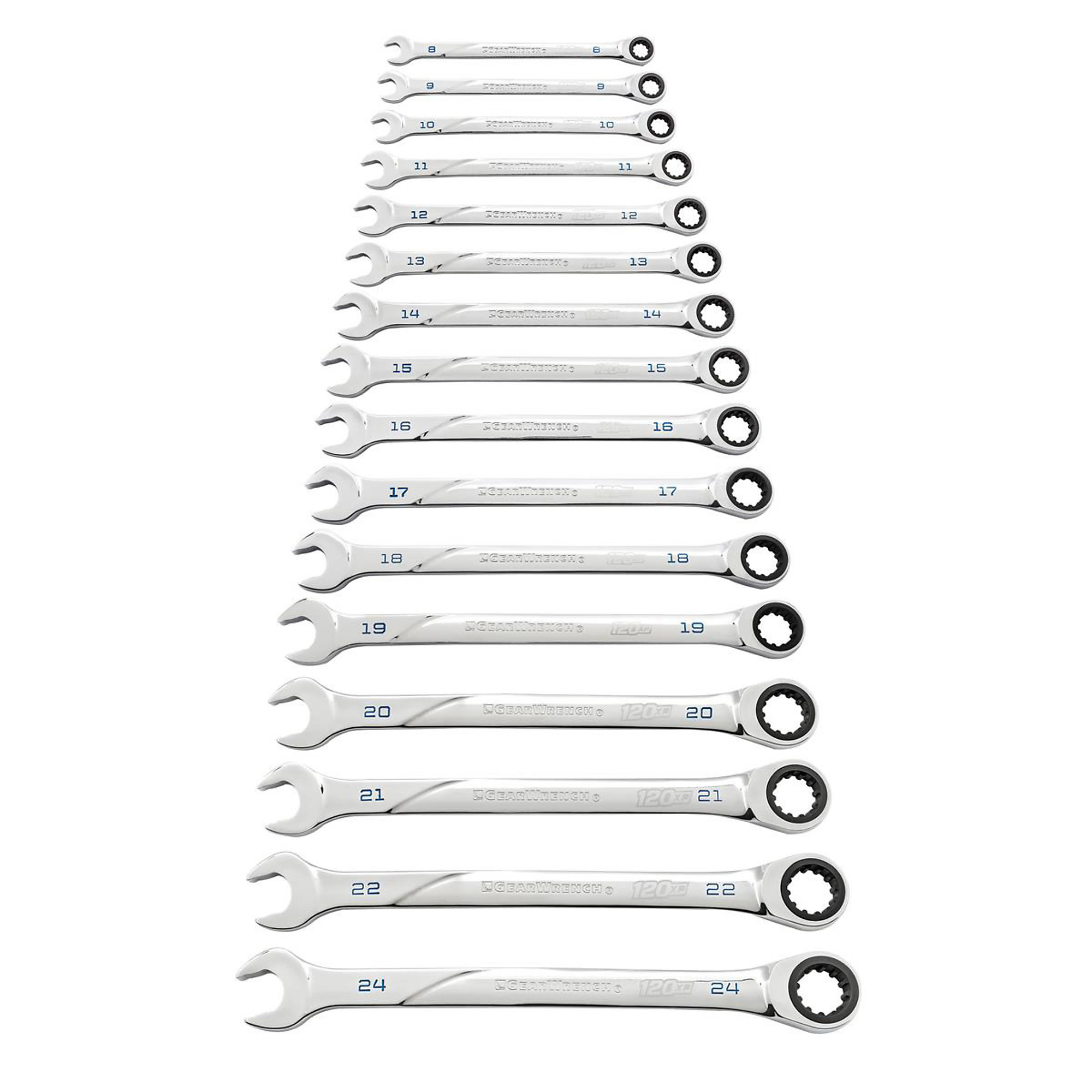 GearWrench 120XP Universal Spline XL Ratcheting Combination Metric Wrench Set — 16-Piece, Model# KDT86427